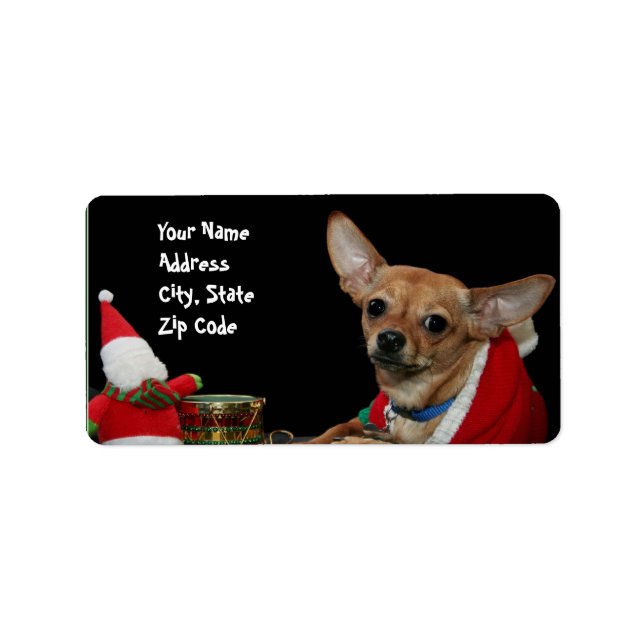 Christmas Chihuahua address labels (Front)