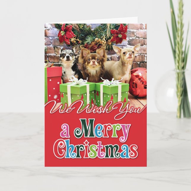 Christmas - Chihuahua - Blue - Precious - Yogi Holiday Card (Front)