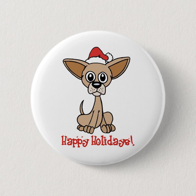 Christmas Chihuahua Button (Front)