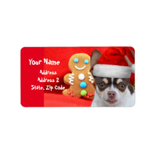 Christmas Chihuahua dog Address Labels