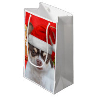 Christmas Chihuahua dog gift bag