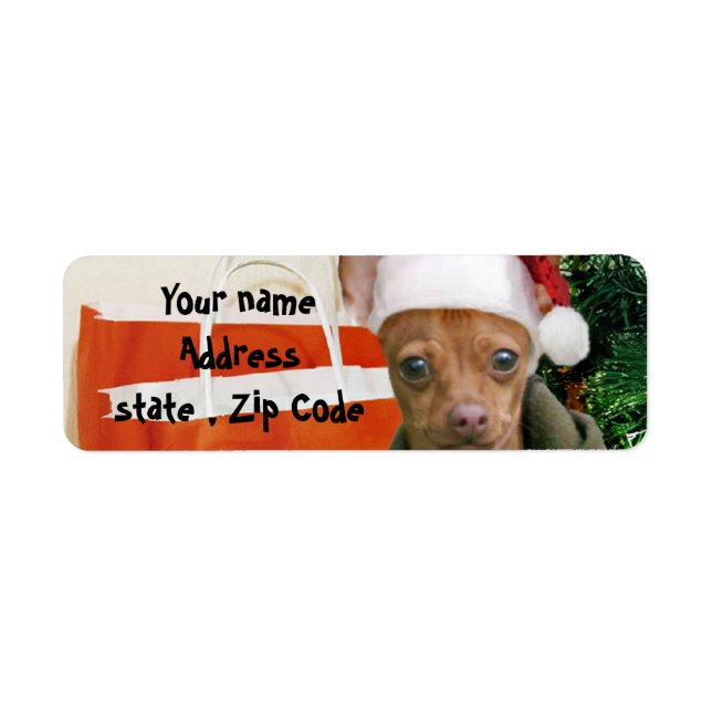 Christmas chihuahua dog label (Front)