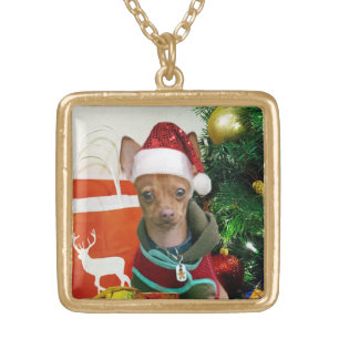 Christmas chihuahua dog necklace