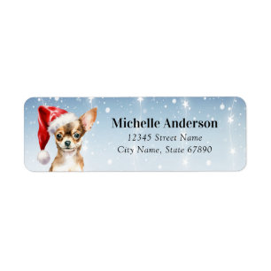Christmas Chihuahua Dog Return Address Labels