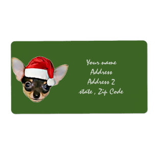 Christmas Chihuahua dog shipping address labels