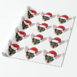 Christmas chihuahua dog wrapping paper