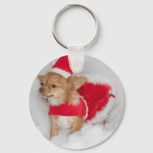 Christmas chihuahua keychain