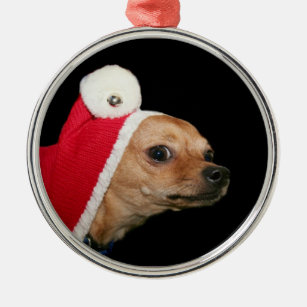 Christmas Chihuahua Metal Ornament