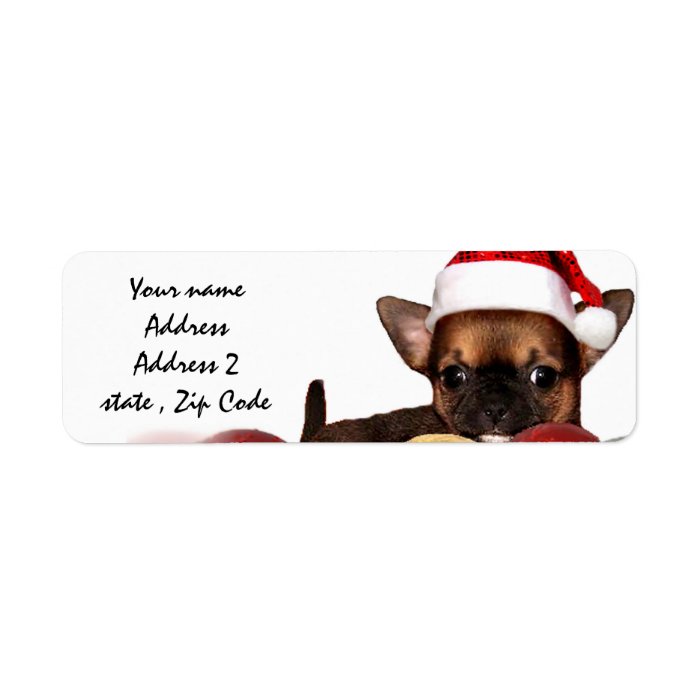 Christmas chihuahua puppy address labels