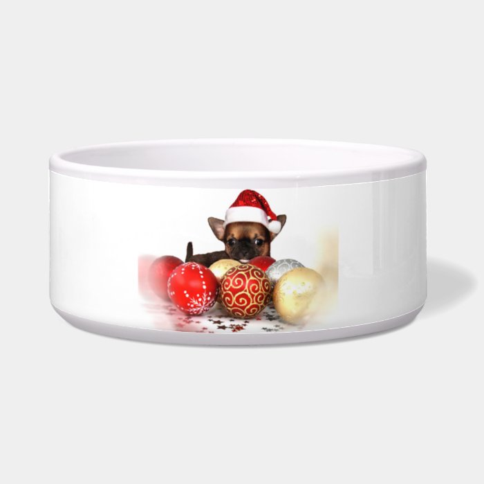 Christmas chihuahua puppy dog bowl