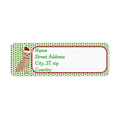 Christmas Chihuahua Return Address Label