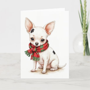 Christmas Chihuahua With Winter Scarf Card