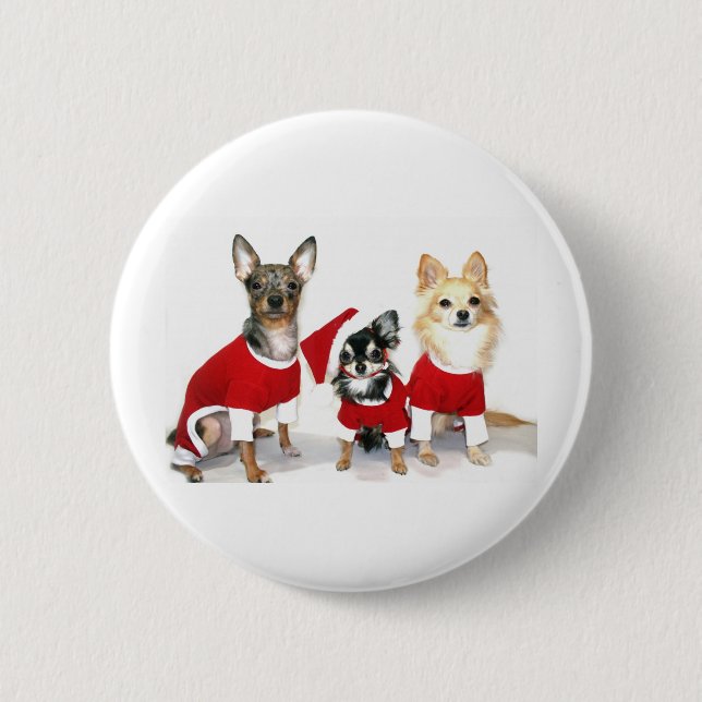Christmas Chihuahuas Button (Front)