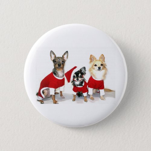 Christmas Chihuahuas Button