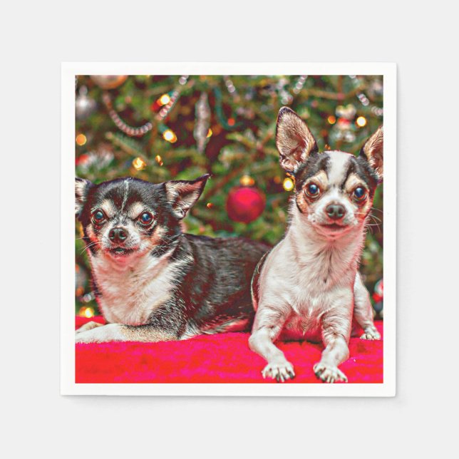 Christmas Chihuahua's Napkins (Front)