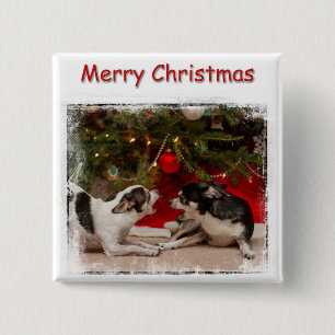 Christmas Chihuahua's Pinback Button