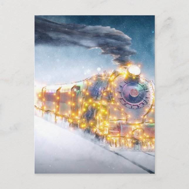 Christmas Child Christmas Motif December Train Holiday Postcard (Front)
