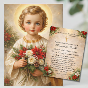Christmas Child Jesus Catholic Funeral Memorial Business Card