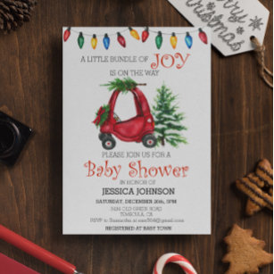 Christmas Child Truck Baby Shower Bundle Joy Invitation