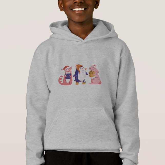 Christmas Chillin Animals Hoodie (Front)
