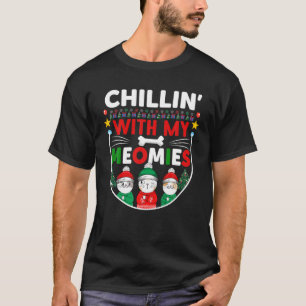 Christmas Chilling With My Meomies Cat Funny Cute T-Shirt
