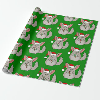 christmas Chinchilla santa claus candy cane Wrapping Paper