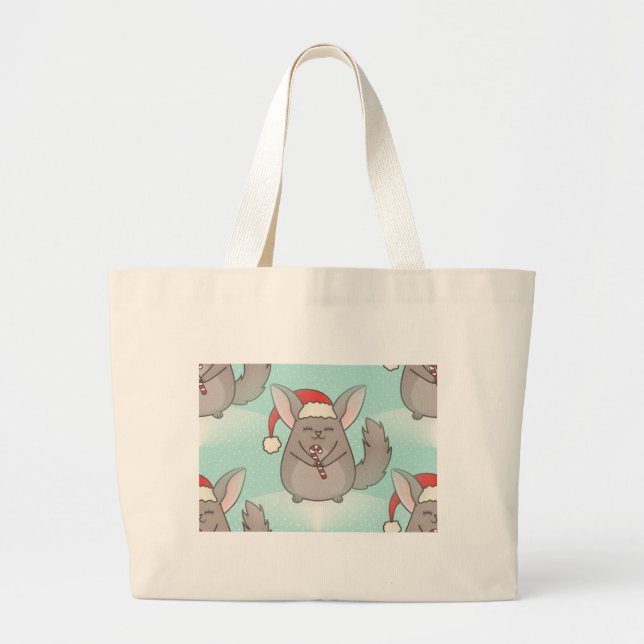 christmas chinchillas large tote bag (Front)
