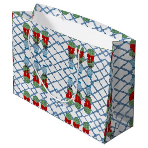 Christmas Chinoiserie Bamboo Topiaries Topiary   Large Gift Bag