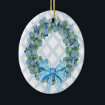 Christmas Chinoiserie Ginger Jar Jars  Ceramic Ornament<br><div class="desc">Art by Dawne 
My hand painted ginger jar replicated a ton and made into this wreath.</div>