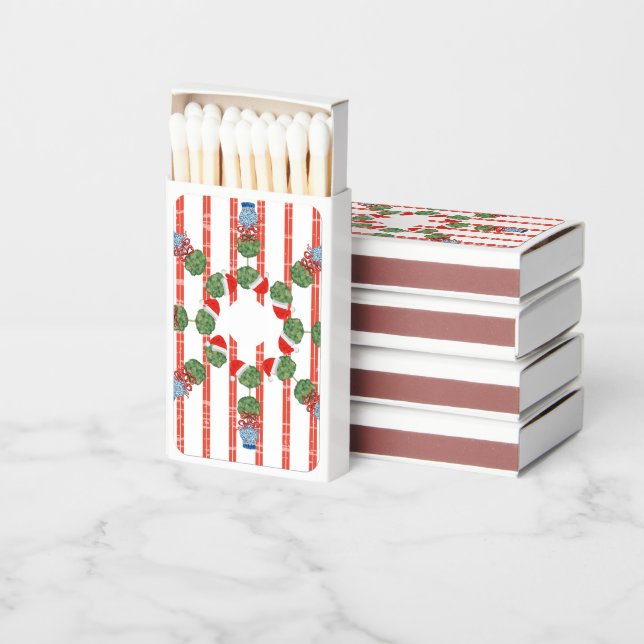 Christmas Chinoiserie Ginger Jar  Matchboxes (Stacked)