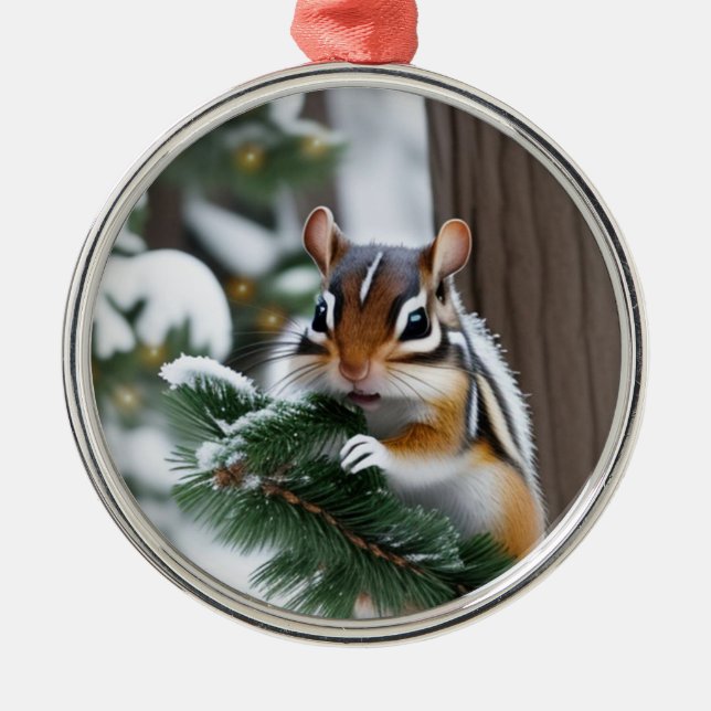 Christmas Chipmunk Ornament (Front)