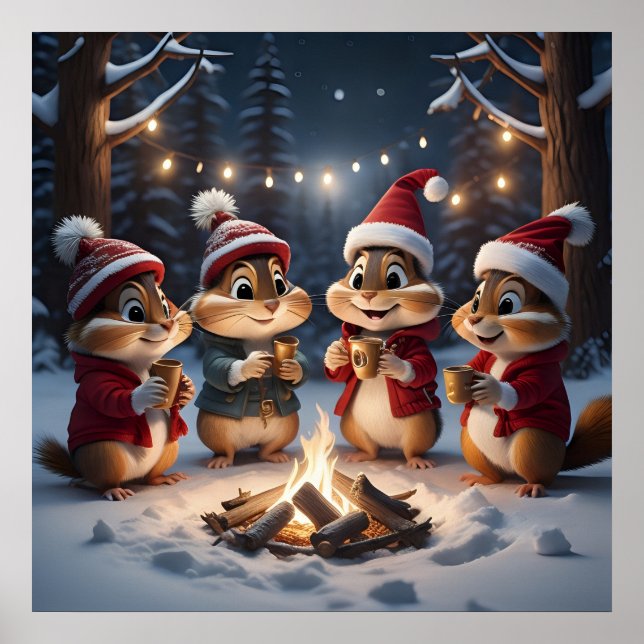Christmas Chipmunks Poster (Front)