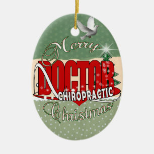 CHRISTMAS CHIROPRACTIC DOCTOR CERAMIC ORNAMENT