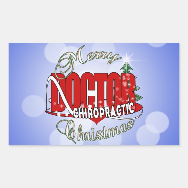 CHRISTMAS CHIROPRACTIC DOCTOR RECTANGULAR STICKER (Front)