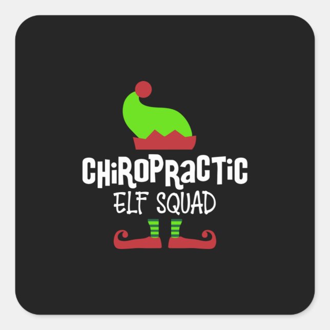Christmas chiropractor, chiropractic square sticker (Front)