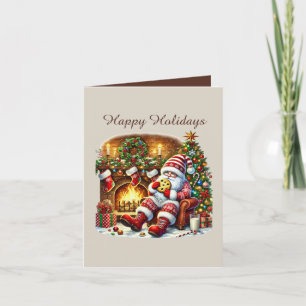 Christmas chocolate chip cookie elf customizable holiday card
