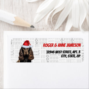 Christmas Chocolate Cocker Spaniel Return Address Label