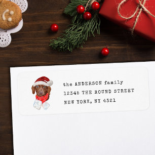 Christmas Chocolate Dachshund Dog Return Address Label