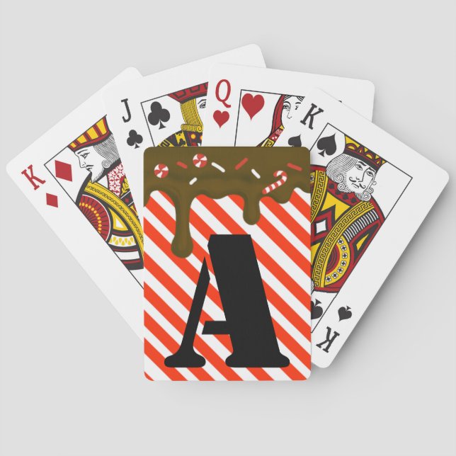 Christmas chocolate drip peppermint candies xmas c poker cards (Back)