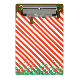 Christmas Chocolate Drip Peppermint Candy Xmas Fun Mini Clipboard