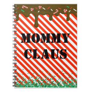 Christmas Chocolate Drip Peppermint Candy Xmas Fun Notebook