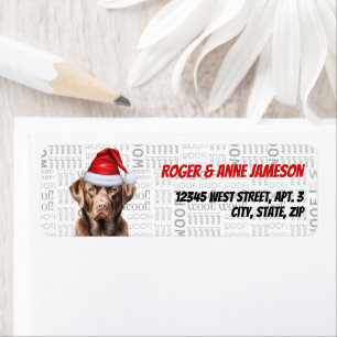 Christmas Chocolate Lab Dog with Name Address Label