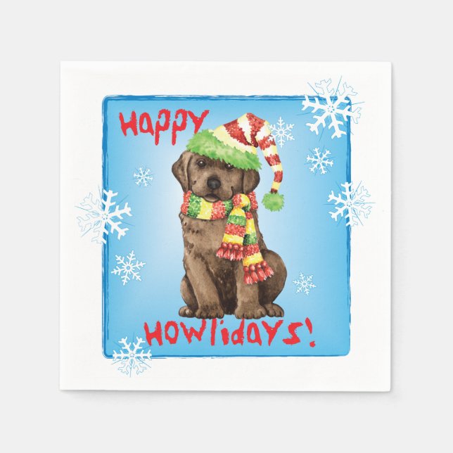 Christmas Chocolate Lab Napkins (Front)