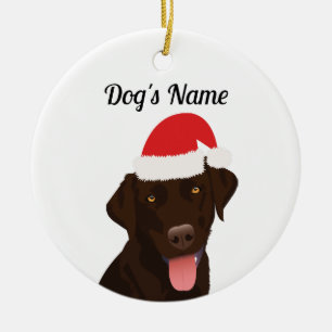 Christmas Chocolate Lab Ornament