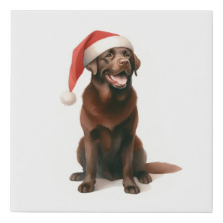 Christmas Chocolate Labrador Dog Hat Canvas