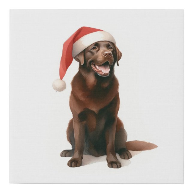 Christmas Chocolate Labrador Dog Hat Canvas (Front)