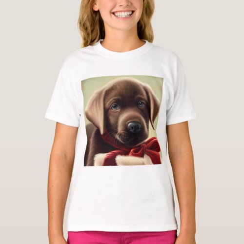  Christmas Chocolate Labrador  Puppy   Dog  Pupp T_Shirt