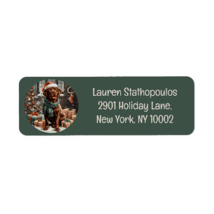 Christmas Chocolate Labrador Retriever Dog Label