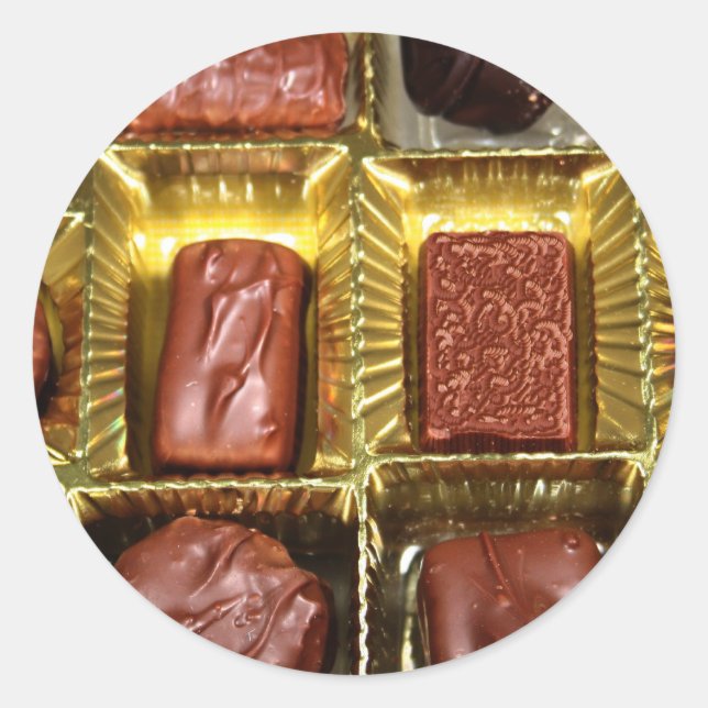 Christmas Chocolates Custom Holiday Cards Stickers (Front)