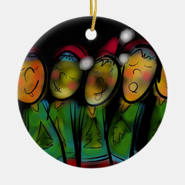 Christmas Choir Ceramic Ornament (Front)